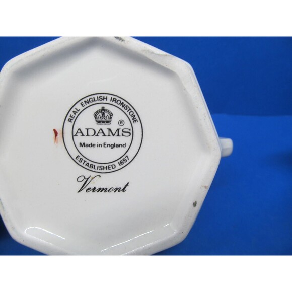 Adams Ironstone Vermont Covered Sugar Dish And Creamer Excellent Cond - Picture 14 of 15